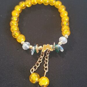 Vibrant Yellow Beaded Bracelet